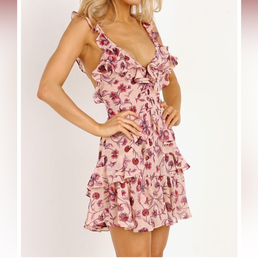 For Love & Lemons Poppy Mini Dress Soft Rose